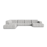 Chicago 7-Sitzer Panoramasofa, Linke Seite, aus Chenille in Silber (Eden 17 Silver), 375x263 cm von Cosmopolitan Design – Bild 1