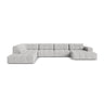 Chicago 7-Sitzer Panoramasofa, Linke Seite, aus Chenille in Silber (Eden 17 Silver), 375x263 cm von Cosmopolitan Design – Bild 1
