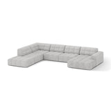 Chicago 7-Sitzer Panoramasofa, Linke Seite, aus Chenille in Silber (Eden 17 Silver), 375x263 cm von Cosmopolitan Design – Bild 3