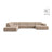 Chicago 7-Sitzer Panoramasofa, Linke Seite, aus Samt in Beige (Venus 2928), 375x263 cm von Cosmopolitan Design – Bild 1