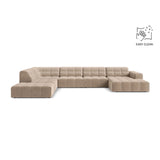 Chicago 7-Sitzer Panoramasofa, Linke Seite, aus Samt in Beige (Venus 2928), 375x263 cm von Cosmopolitan Design – Bild 1