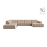 Chicago 7-Sitzer Panoramasofa, Linke Seite, aus Samt in Beige (Venus 2928), 375x263 cm von Cosmopolitan Design – Bild 1