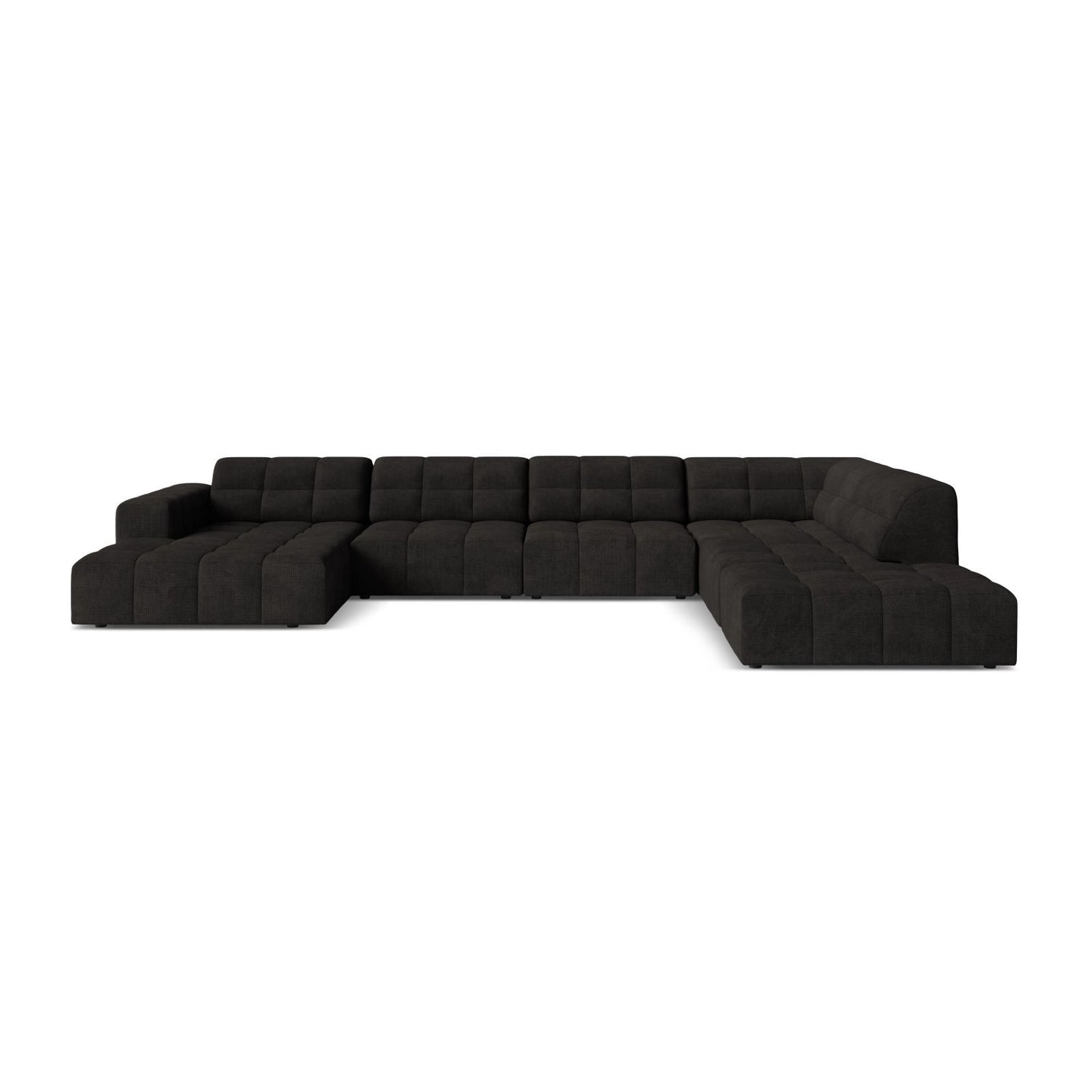 Chicago 7-Sitzer Panoramasofa, Rechte Seite, aus Chenille in Anthrazit (Eden 21 Black), 375x263 cm von Cosmopolitan Design – Bild 1
