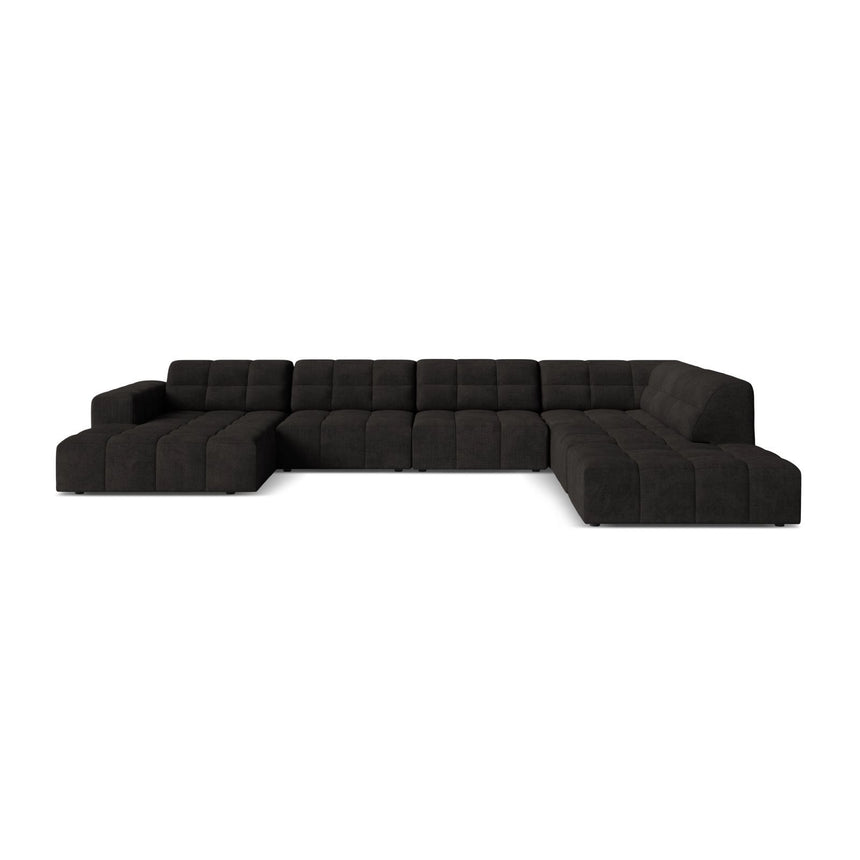 Chicago 7-Sitzer Panoramasofa, Rechte Seite, aus Chenille in Anthrazit (Eden 21 Black), 375x263 cm von Cosmopolitan Design – Bild 1