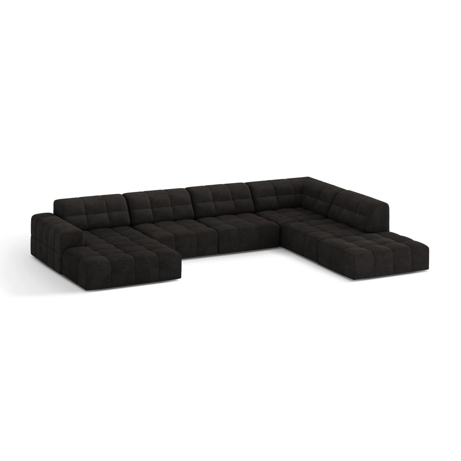 Chicago 7-Sitzer Panoramasofa, Rechte Seite, aus Chenille in Anthrazit (Eden 21 Black), 375x263 cm von Cosmopolitan Design – Bild 3