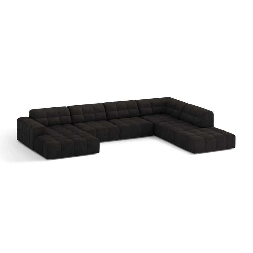 Chicago 7-Sitzer Panoramasofa, Rechte Seite, aus Chenille in Anthrazit (Eden 21 Black), 375x263 cm von Cosmopolitan Design – Bild 3