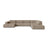Chicago 7-Sitzer Panoramasofa, Rechte Seite, aus Chenille in Dunkelbeige (Eden 4 Beige), 375x263 cm von Cosmopolitan Design – Bild 1