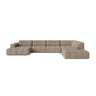 Chicago 7-Sitzer Panoramasofa, Rechte Seite, aus Chenille in Dunkelbeige (Eden 4 Beige), 375x263 cm von Cosmopolitan Design – Bild 1