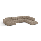 Chicago 7-Sitzer Panoramasofa, Rechte Seite, aus Chenille in Dunkelbeige (Eden 4 Beige), 375x263 cm von Cosmopolitan Design – Bild 3