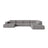 Chicago 7-Sitzer Panoramasofa, Rechte Seite, aus Chenille in Hellgrau (Eden 18 Grey), 375x263 cm von Cosmopolitan Design – Bild 1