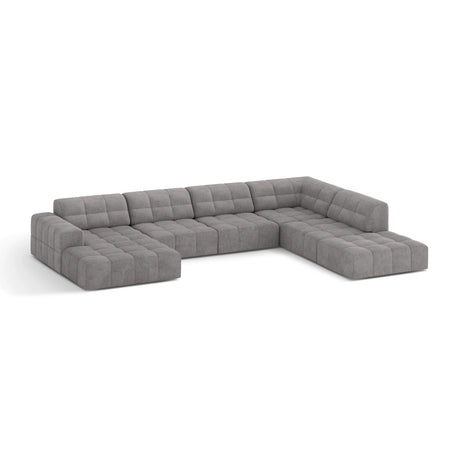 Chicago 7-Sitzer Panoramasofa, Rechte Seite, aus Chenille in Hellgrau (Eden 18 Grey), 375x263 cm von Cosmopolitan Design – Bild 3
