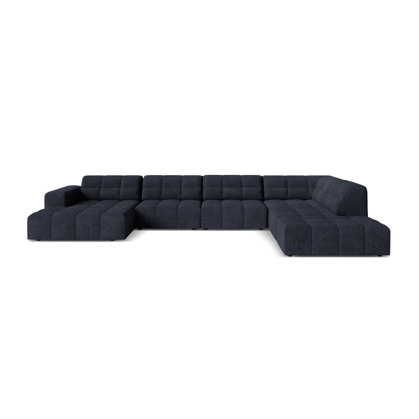 Chicago 7-Sitzer Panoramasofa, Rechte Seite, aus Chenille in Marineblau (Eden 16 Deep Blue), 375x263 cm von Cosmopolitan Design – Bild 1