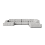 Chicago 7-Sitzer Panoramasofa, Rechte Seite, aus Chenille in Silber (Eden 17 Silver), 375x263 cm von Cosmopolitan Design – Bild 1