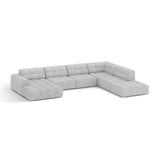 Chicago 7-Sitzer Panoramasofa, Rechte Seite, aus Chenille in Silber (Eden 17 Silver), 375x263 cm von Cosmopolitan Design – Bild 3