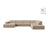 Chicago 7-Sitzer Panoramasofa, Rechte Seite, aus Samt in Beige (Venus 2928), 375x263 cm von Cosmopolitan Design – Bild 1