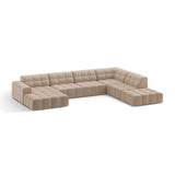 Chicago 7-Sitzer Panoramasofa, Rechte Seite, aus Samt in Beige (Venus 2928), 375x263 cm von Cosmopolitan Design – Bild 3