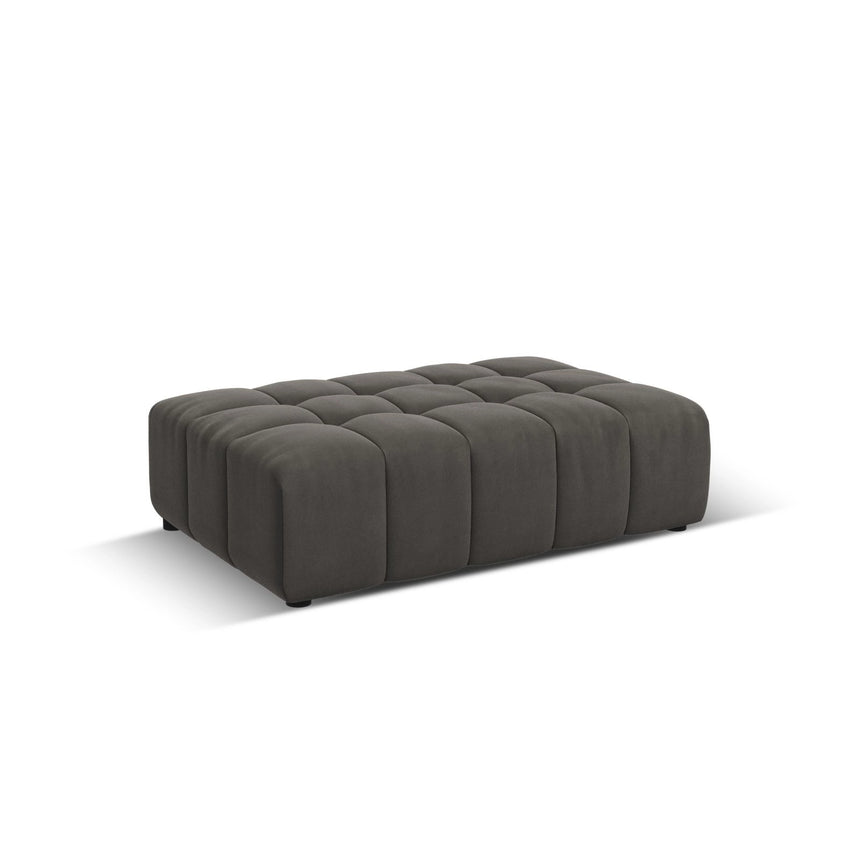 Chicago Pouf aus Samt in Hellgrau (Bluvel 13), 102x80x40 cm von Cosmopolitan Design – Bild 3