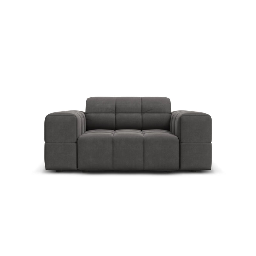 Chicago Sessel aus Samt in Grau (Bluvel 14), 124x102x70 cm von Cosmopolitan Design – Bild 1