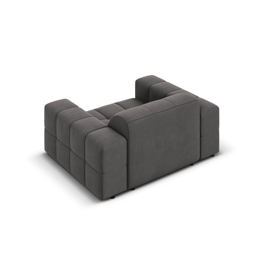 Chicago Sessel aus Samt in Grau (Bluvel 14), 124x102x70 cm von Cosmopolitan Design – Bild 5
