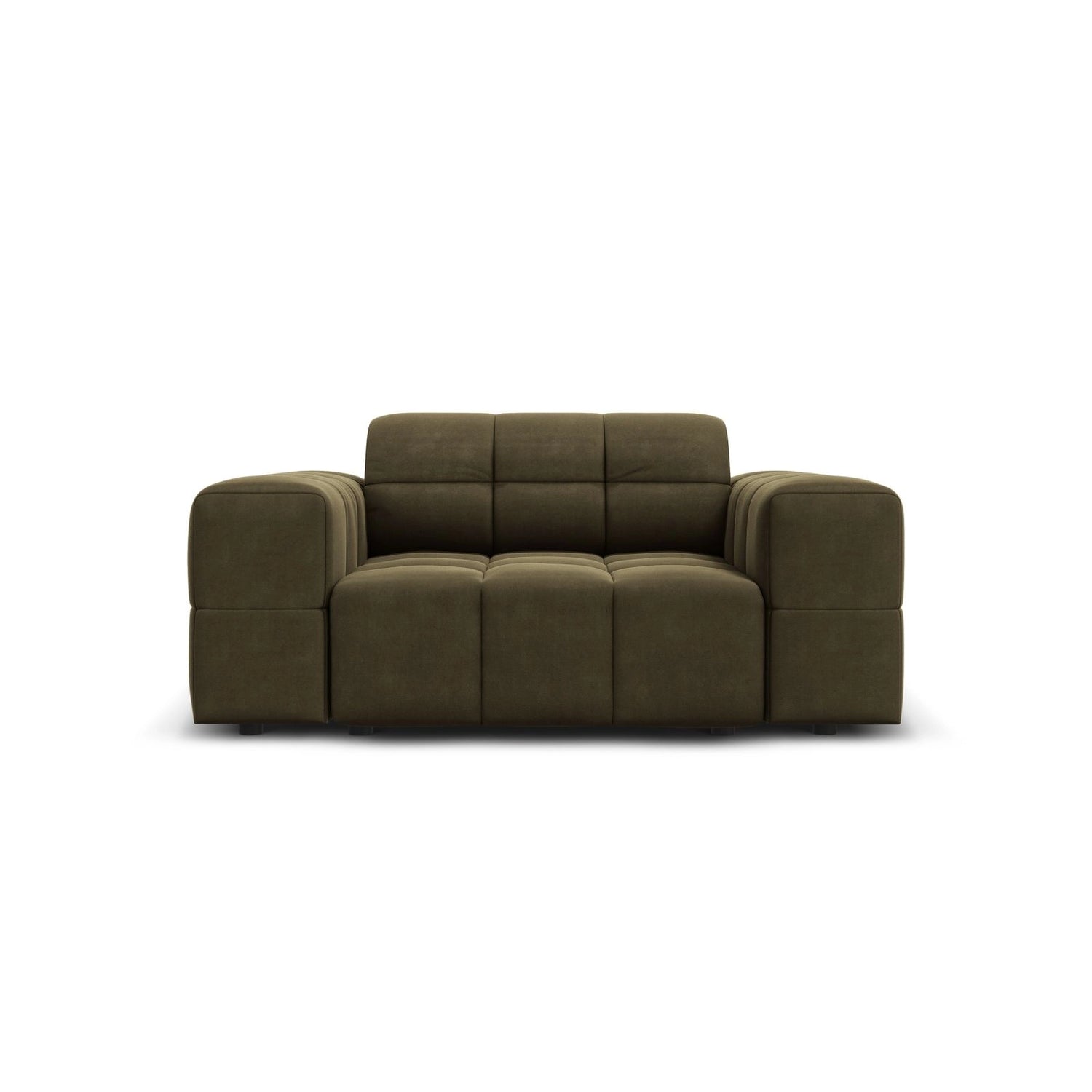 Chicago Sessel aus Samt in Grün (Bluvel 77), 124x102x70 cm von Cosmopolitan Design – Bild 1