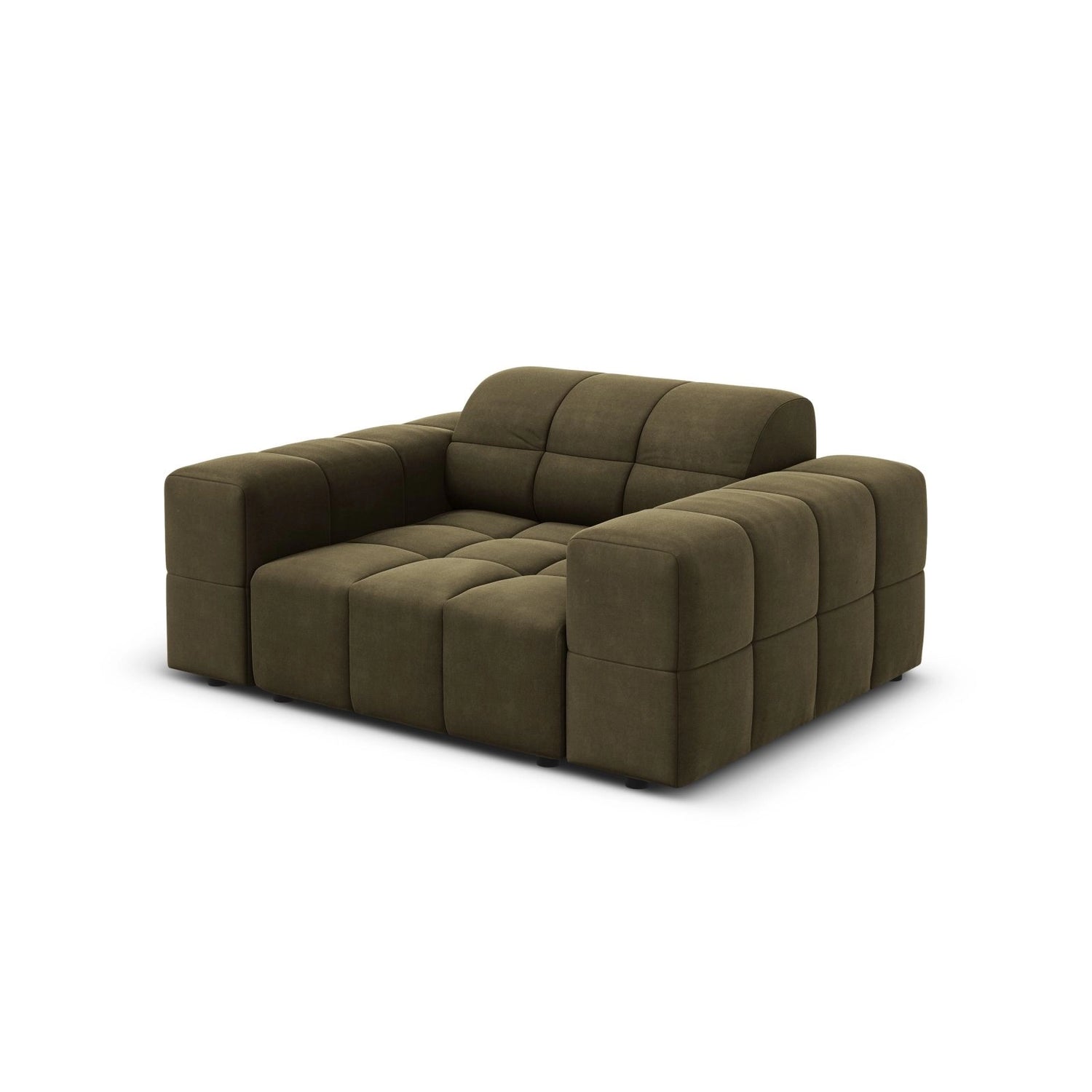 Chicago Sessel aus Samt in Grün (Bluvel 77), 124x102x70 cm von Cosmopolitan Design – Bild 4