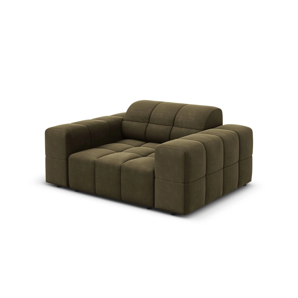 Chicago Sessel aus Samt in Grün (Bluvel 77), 124x102x70 cm von Cosmopolitan Design – Bild 4