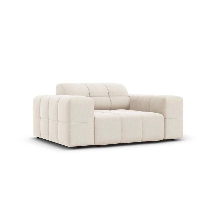 Chicago Sessel aus Samt in Hellbeige (Bluvel 22), 124x102x70 cm von Cosmopolitan Design – Bild 3