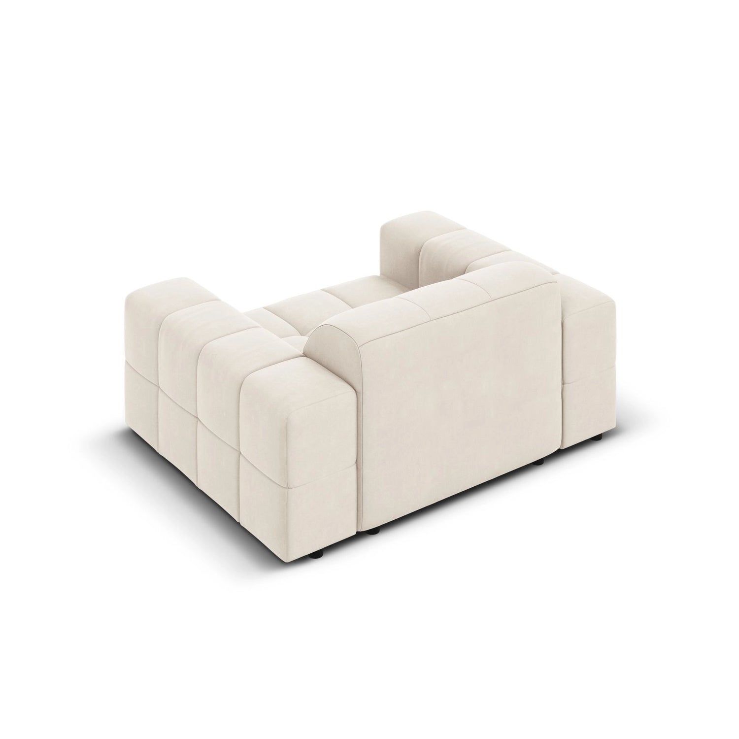 Chicago Sessel aus Samt in Hellbeige (Bluvel 22), 124x102x70 cm von Cosmopolitan Design – Bild 5