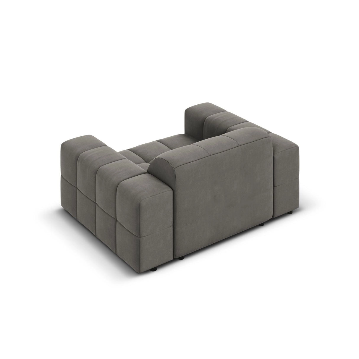 Chicago Sessel aus Samt in Hellgrau (Bluvel 13), 124x102x70 cm von Cosmopolitan Design – Bild 5