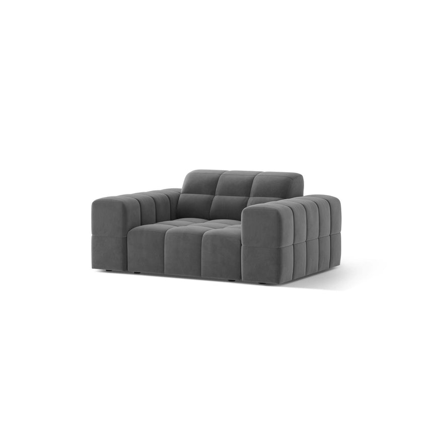 Chicago Sessel aus Samt in Hellgrau (Venus 2929), 132x102 cm von Cosmopolitan Design – Bild 3