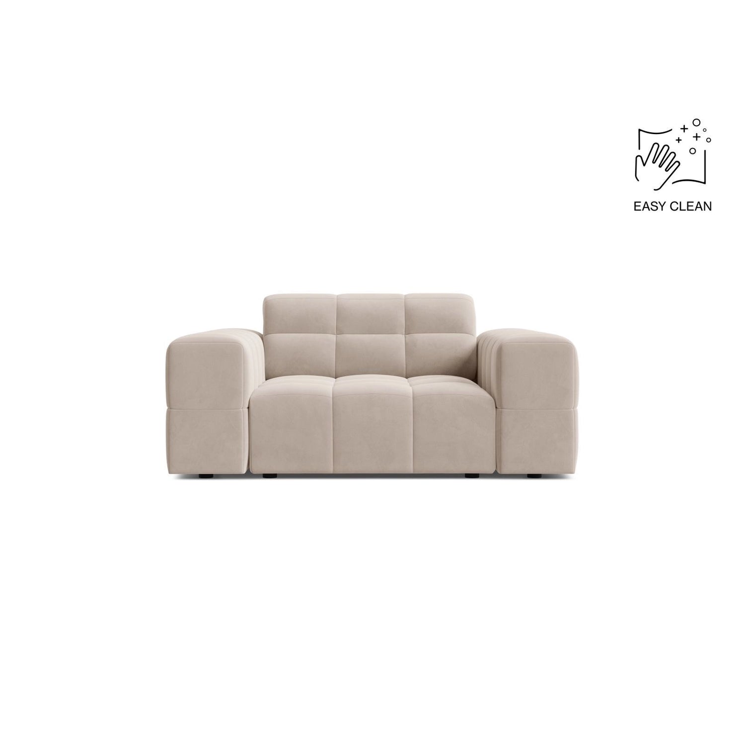 Chicago Sessel aus Samt in Leichtes Beige (Venus 2927), 132x102 cm von Cosmopolitan Design – Bild 1