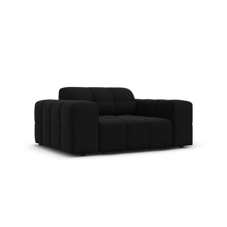 Chicago Sessel aus Samt in Schwarz (Bluvel 19), 124x102x70 cm von Cosmopolitan Design – Bild 3