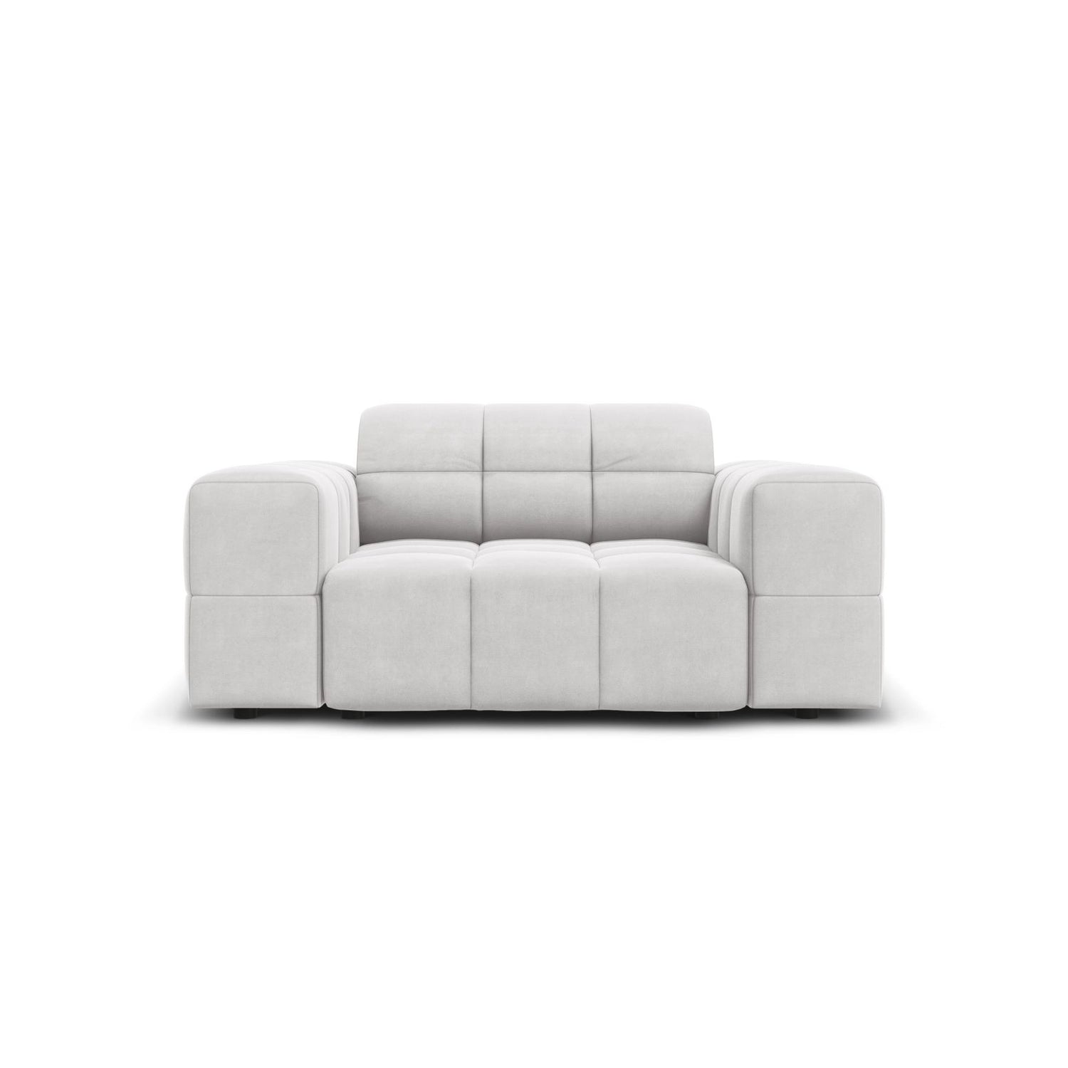 Chicago Sessel aus Samt in Silber (Bluvel 03), 124x102x70 cm von Cosmopolitan Design – Bild 1
