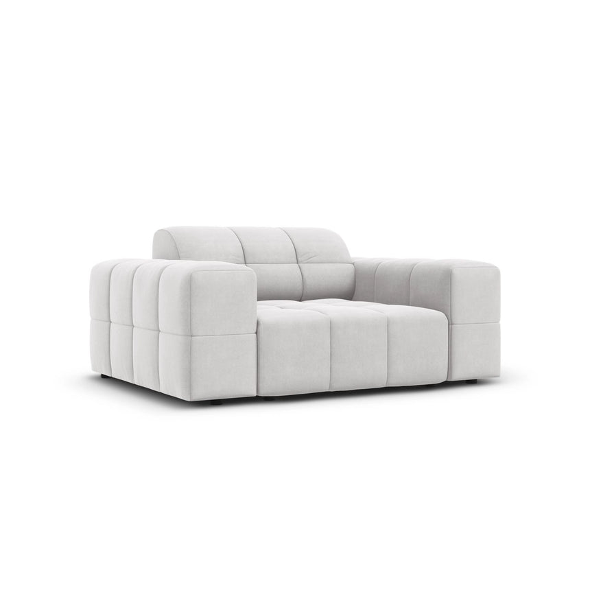 Chicago Sessel aus Samt in Silber (Bluvel 03), 124x102x70 cm von Cosmopolitan Design – Bild 3