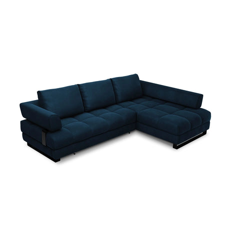 Clinton 5-Sitzer Ecksofa mit Schlaffunktion und Stauraum, Rechte Seite, aus Samt in Königsblau (Monolith 77), 272x173x89 cm von Cosmopolitan Design – Bild 1