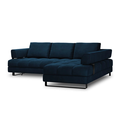 Clinton 5-Sitzer Ecksofa mit Schlaffunktion und Stauraum, Rechte Seite, aus Samt in Königsblau (Monolith 77), 272x173x89 cm von Cosmopolitan Design – Bild 4
