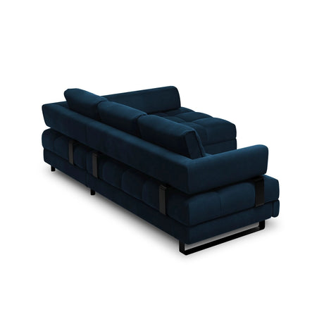 Clinton 5-Sitzer Ecksofa mit Schlaffunktion und Stauraum, Rechte Seite, aus Samt in Königsblau (Monolith 77), 272x173x89 cm von Cosmopolitan Design – Bild 5