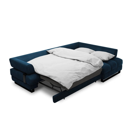 Clinton 5-Sitzer Ecksofa mit Schlaffunktion und Stauraum, Rechte Seite, aus Samt in Königsblau (Monolith 77), 272x173x89 cm von Cosmopolitan Design – Bild 6