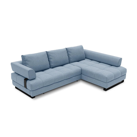 Clinton 5-Sitzer Ecksofa mit Schlaffunktion und Stauraum, Rechte Seite, aus Strukturierter Stoff in Blau (Solid 74), 272x173x89 cm von Cosmopolitan Design – Bild 1