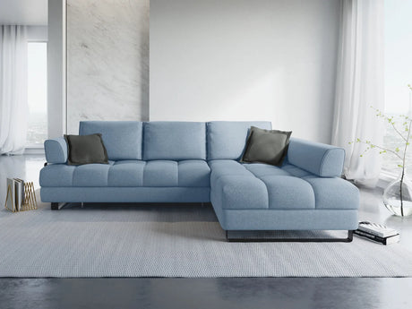 Clinton 5-Sitzer Ecksofa mit Schlaffunktion und Stauraum, Rechte Seite, aus Strukturierter Stoff in Blau (Solid 74), 272x173x89 cm von Cosmopolitan Design – Bild 2