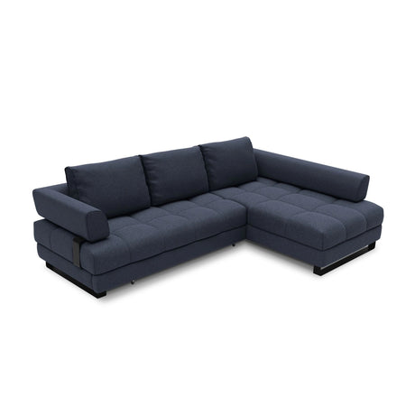 Clinton 5-Sitzer Ecksofa mit Schlaffunktion und Stauraum, Rechte Seite, aus Strukturierter Stoff in Dunkelblau (Solid 79), 272x173x89 cm von Cosmopolitan Design – Bild 1