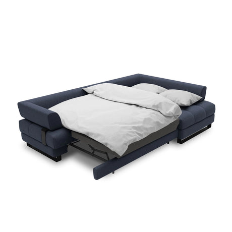 Clinton 5-Sitzer Ecksofa mit Schlaffunktion und Stauraum, Rechte Seite, aus Strukturierter Stoff in Dunkelblau (Solid 79), 272x173x89 cm von Cosmopolitan Design – Bild 6