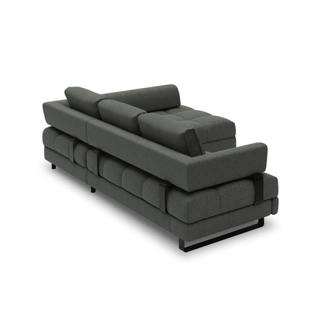 Clinton 5-Sitzer Ecksofa mit Schlaffunktion und Stauraum, Rechte Seite, aus Strukturierter Stoff in Dunkelgrau (Solid 99), 272x173x89 cm von Cosmopolitan Design – Bild 5