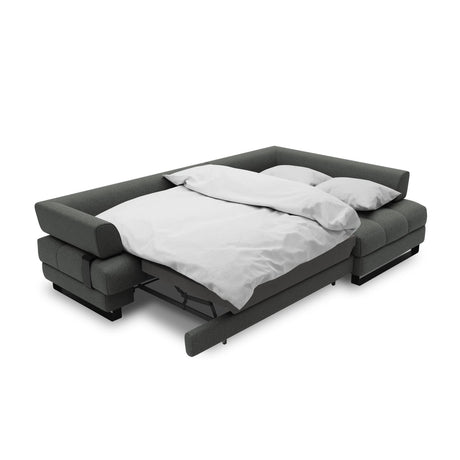 Clinton 5-Sitzer Ecksofa mit Schlaffunktion und Stauraum, Rechte Seite, aus Strukturierter Stoff in Dunkelgrau (Solid 99), 272x173x89 cm von Cosmopolitan Design – Bild 6