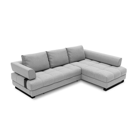 Clinton 5-Sitzer Ecksofa mit Schlaffunktion und Stauraum, Rechte Seite, aus Strukturierter Stoff in Grau (Solid 89), 272x173x89 cm von Cosmopolitan Design – Bild 1