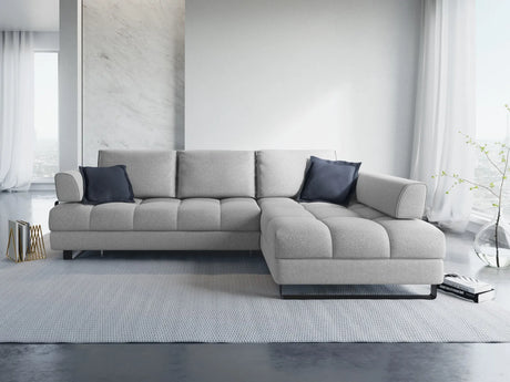 Clinton 5-Sitzer Ecksofa mit Schlaffunktion und Stauraum, Rechte Seite, aus Strukturierter Stoff in Grau (Solid 89), 272x173x89 cm von Cosmopolitan Design – Bild 2