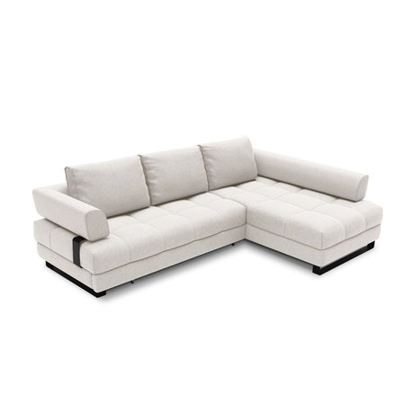 Clinton 5-Sitzer Ecksofa mit Schlaffunktion und Stauraum, Rechte Seite, aus Strukturierter Stoff in Hellgrau (Solid 06), 272x173x89 cm von Cosmopolitan Design – Bild 1
