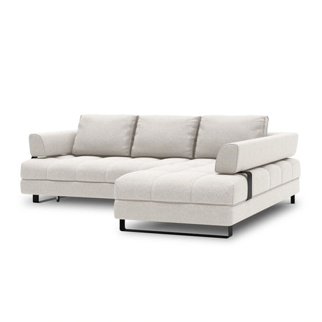Clinton 5-Sitzer Ecksofa mit Schlaffunktion und Stauraum, Rechte Seite, aus Strukturierter Stoff in Hellgrau (Solid 06), 272x173x89 cm von Cosmopolitan Design – Bild 4