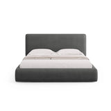 Colonel Bett mit Kopfteil und Stauraum aus Chenille in Dunkelgrau (Rebel 3), 180x200 cm von Cosmopolitan Design – Bild 3