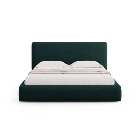 Colonel Bett mit Kopfteil und Stauraum aus Chenille in Flaschengrün (Rebel 16), 140x200 cm von Cosmopolitan Design – Bild 3